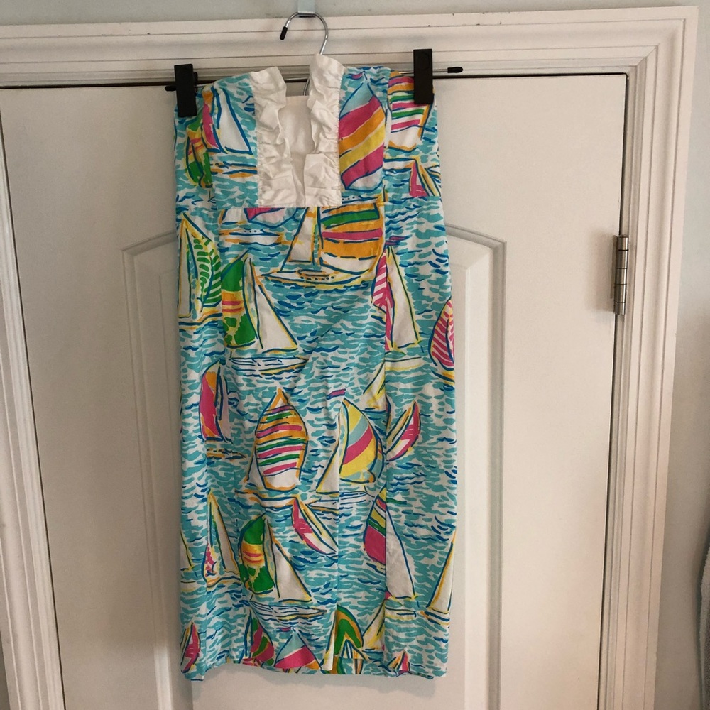 Lilly Pulitzer strapless Sailboat dress